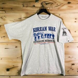 Vintage Korean War Veteran Memorial‎ T-Shirt Mens Size XL Adult Army Era Grey